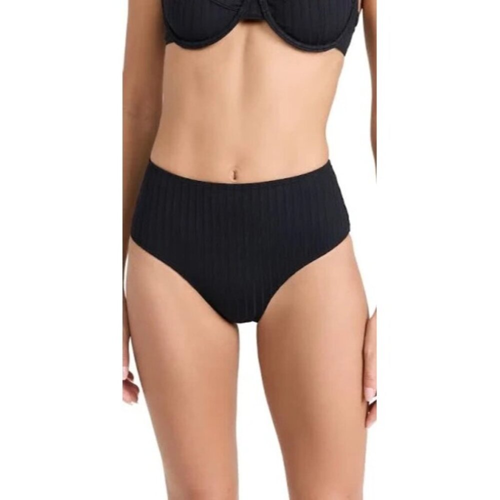Solid & Striped Lilo Ribbed Swim Bottom Black Measures XS NWOT